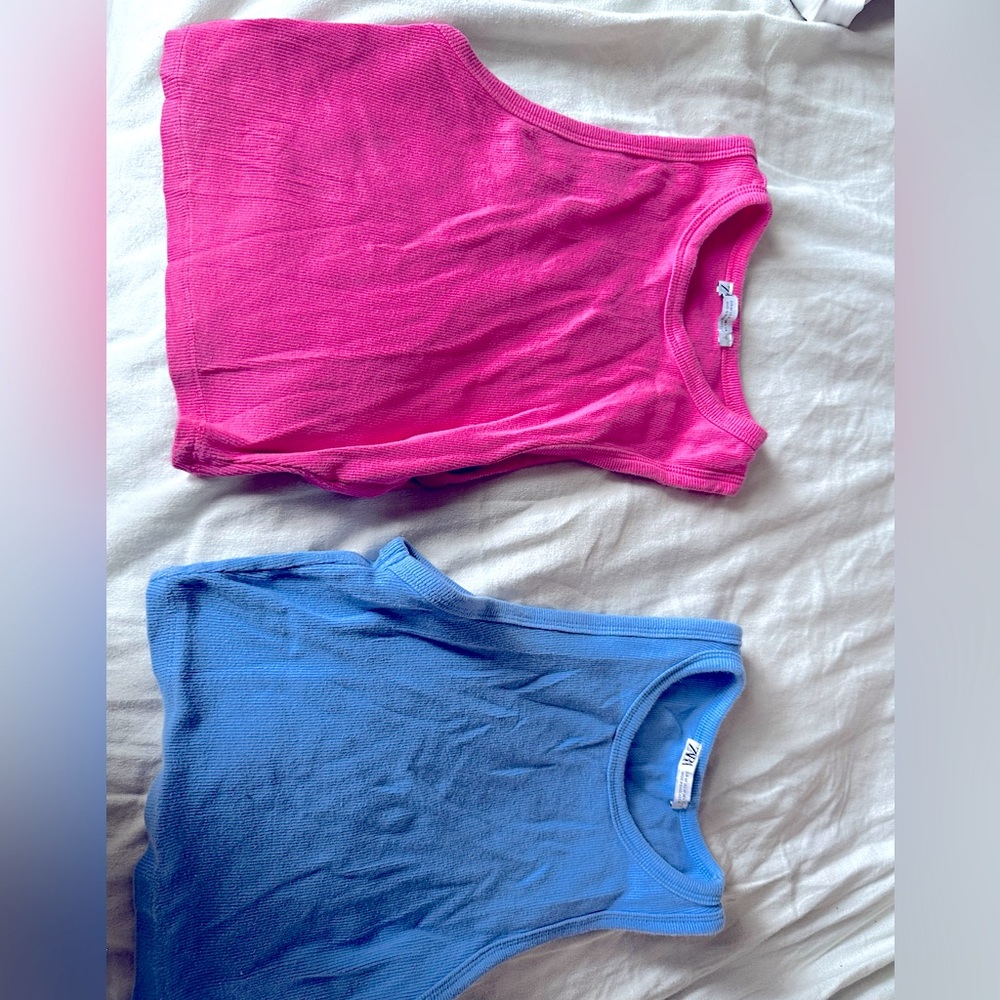 Pink and blue Halter top/crop top  set
